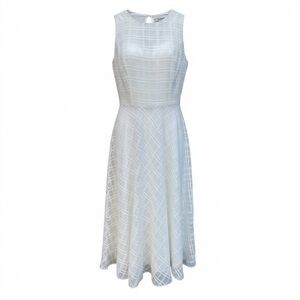 Coldwater Creek white sleeveless plaid fit and flare dress size 12